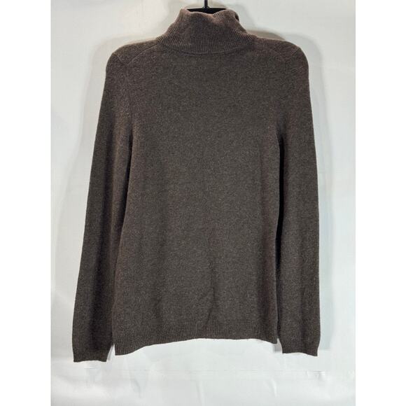 C BY BLOOMINGDALES Women's Brown Cashmere Turtleneck Pullover Sweater SZ M - Picture 2 of 9
